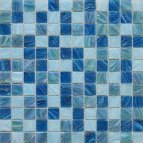 Khảm thủy tinh 23x23mm màu xanh lam cho hồ bơi